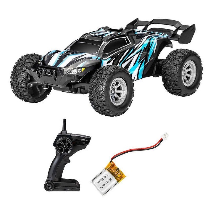 RC terepjáró autó 1:32, 20km/h sebesség, kék-zöld, 11x8.6x5.9cm