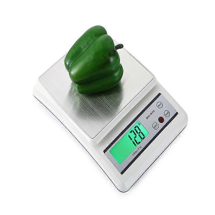 Cantar electronic de bucatarie 3kg 0.1g alb 21.5x15x4cm