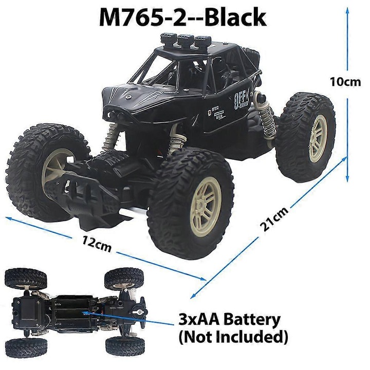 RC Terepjáró 4WD 28x16x15cm fekete szett