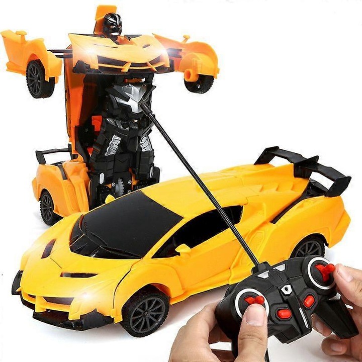Távirányítós autó 1/18 piros átalakítható robot szett