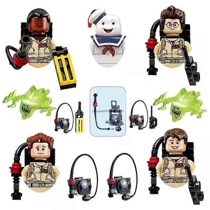 Ghostbusters figura készlet, 7 darabos, műanyag, többszínű