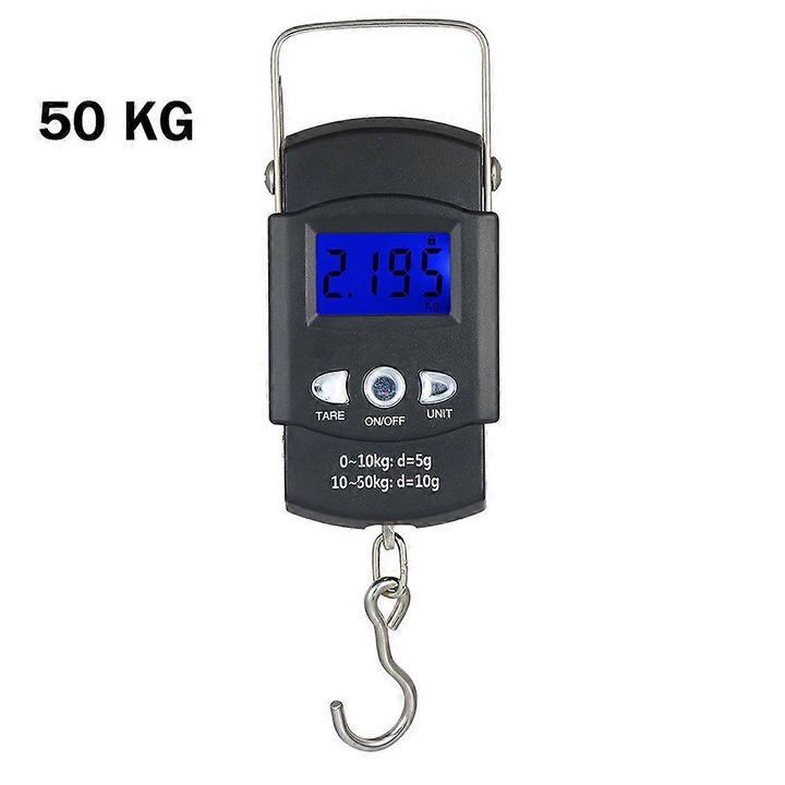 Cantar macara mini 50/300kg, LCD, negru, portabil