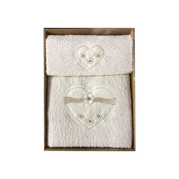 Set 2 prosoape bej Love Liberty in cutie cadou Set 2 prosoape bej Love Liberty in cutie cadou
