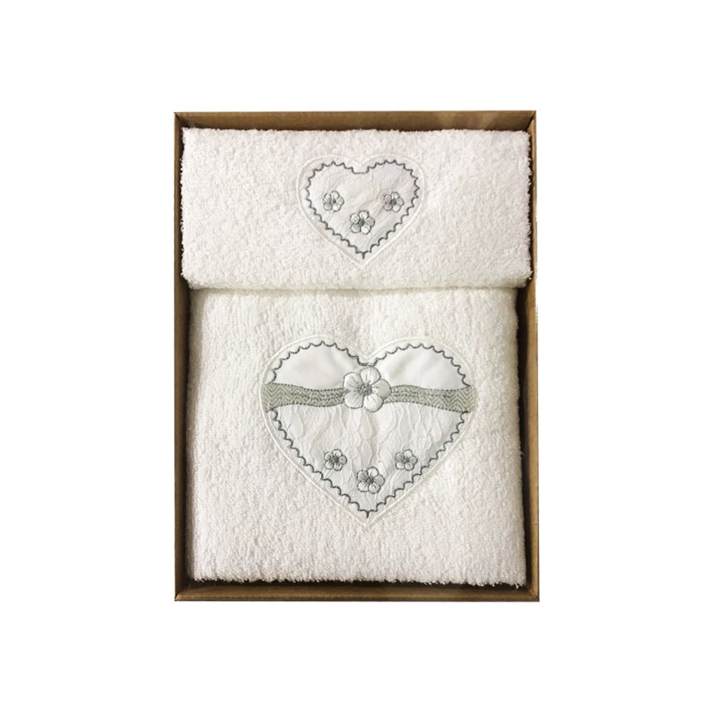 Set 2 prosoape gri Love Liberty in cutie cadou
