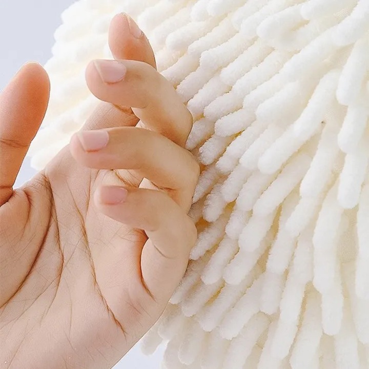 5 db nedvszívó akasztós törölköző szett, chenille mikroszálas, fehér, 17cm