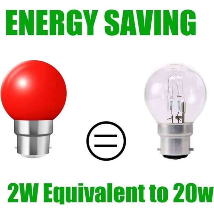 Комплект от 20 LED крушки B22 2W 200lm многоцветни