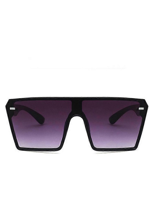 Ochelari de soare dama, oversized, rama patrata, gradient, negru gri