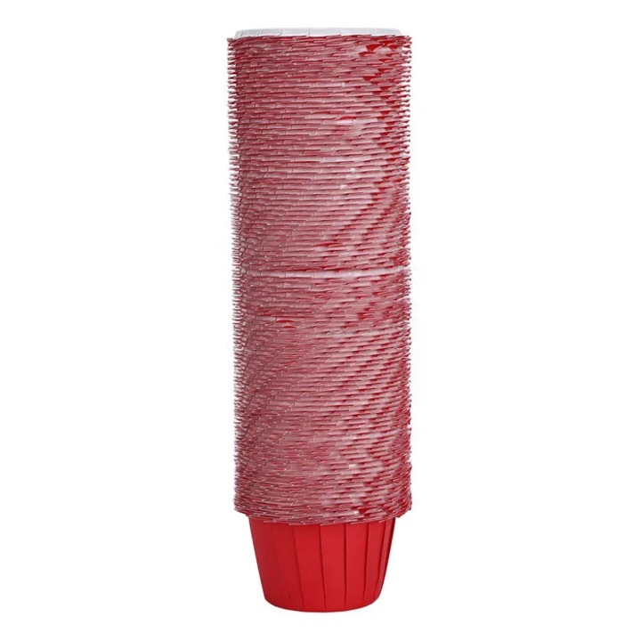 Sütőformák, 100 darab, piros, papír, gazdaságos szett