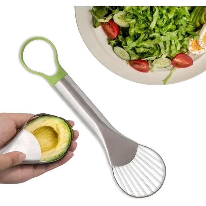 Avokádó szeletelő 2 az 1-ben inox 24cm, mosogatógépben mosható