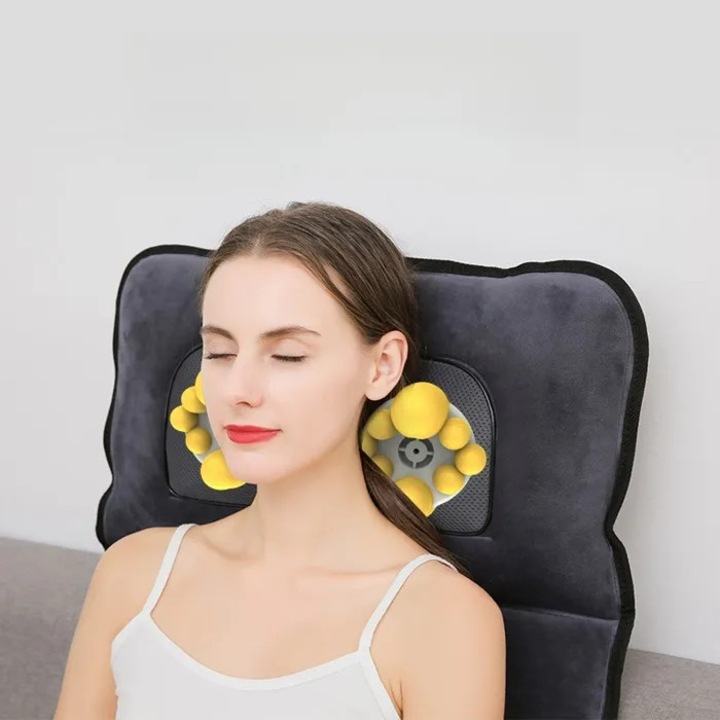 Shiatsu masszázs matrac fűtéssel, 9 rezgésmód, 9 intenzitási szint, fekete