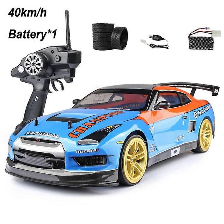 RC autó 1:10 4WD drift nagy sebességű fekete 70km/h
