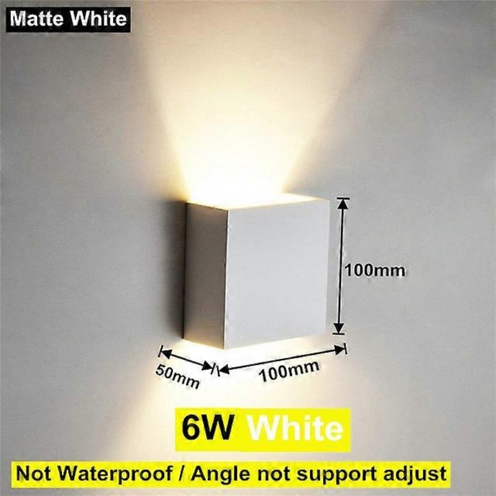 LED fali lámpa IP65, 6W/12W, szabályozható, hideg fehér, beltéri-kültéri