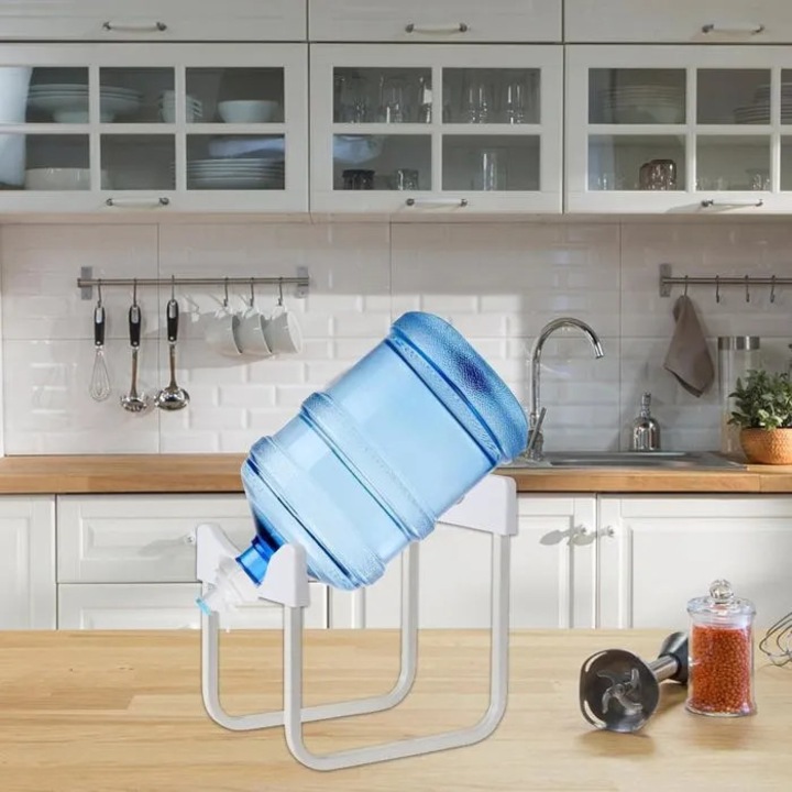 Vízadagoló állvány 18-19.5L, csappal, fehér, kompakt