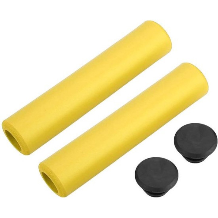 Kerékpár markolat szett 4 darab szilikon sárga 12.5x3cm