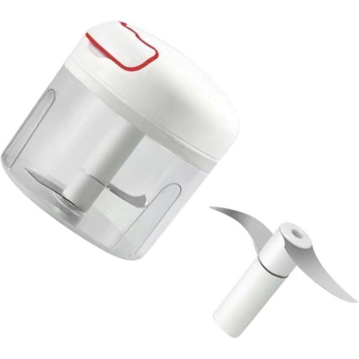 Tocator manual mini 300ml, 3 lame, compact, portabil, transparent