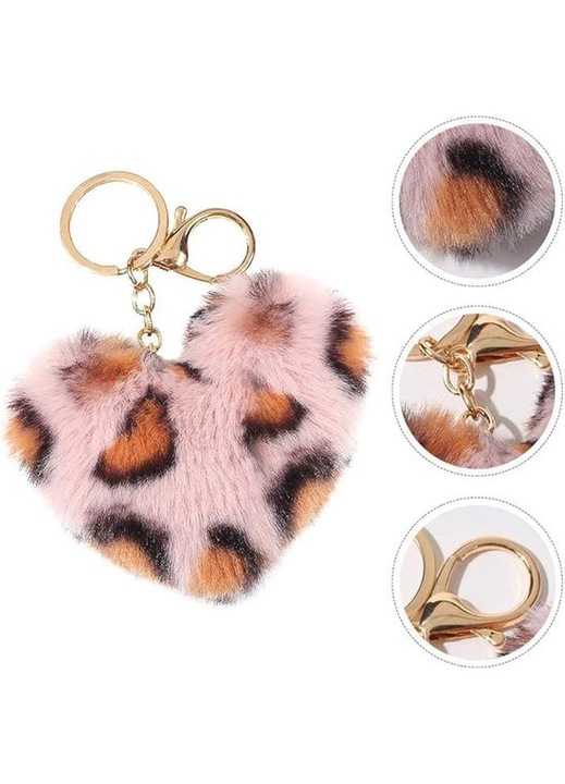 Többszínű pompom kulcstartó szett 9cm puha plüss poggyász kiegészítők