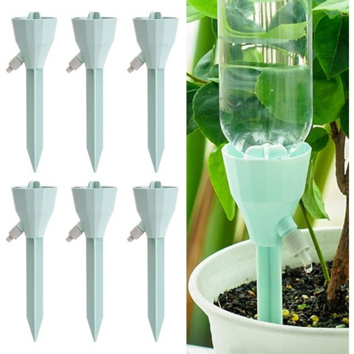 Sistem automat irigare plante, reglabil, bej, set 6 buc, 550ml