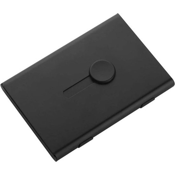 Asztali névjegykártyatartó USB stick csúszkával, fekete