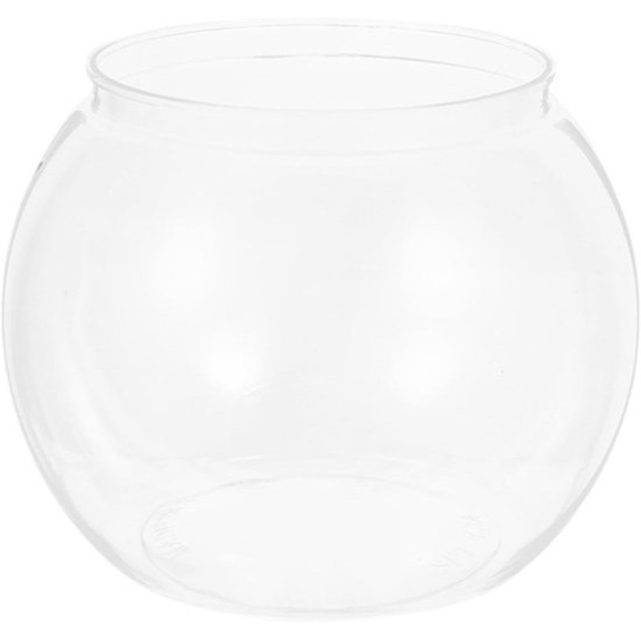 Acvariu mic plastic transparent pentru pesti aurii si testoase 15x15cm