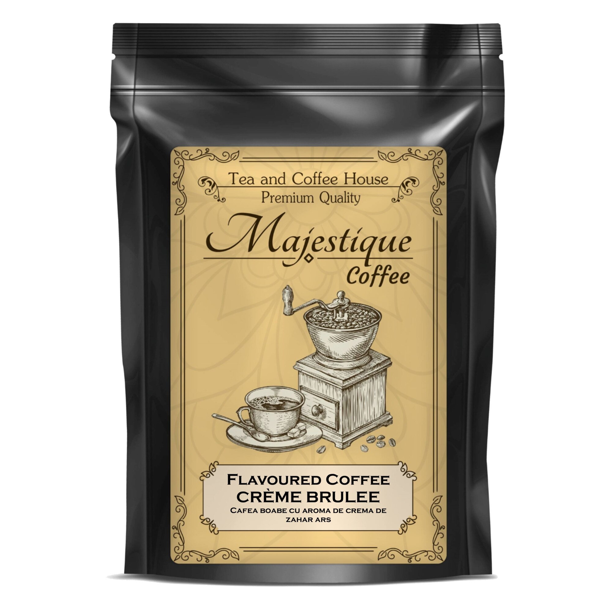 Cafea boabe cu aroma de Creme Brulee Majestique Coffee 500g