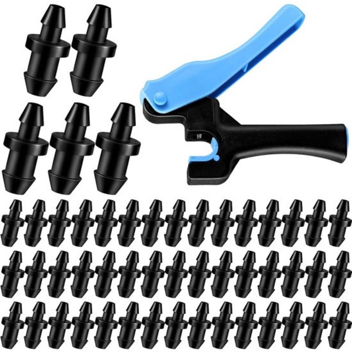Unealta perforare irigare si 50 dopuri picurare 6.35 mm set