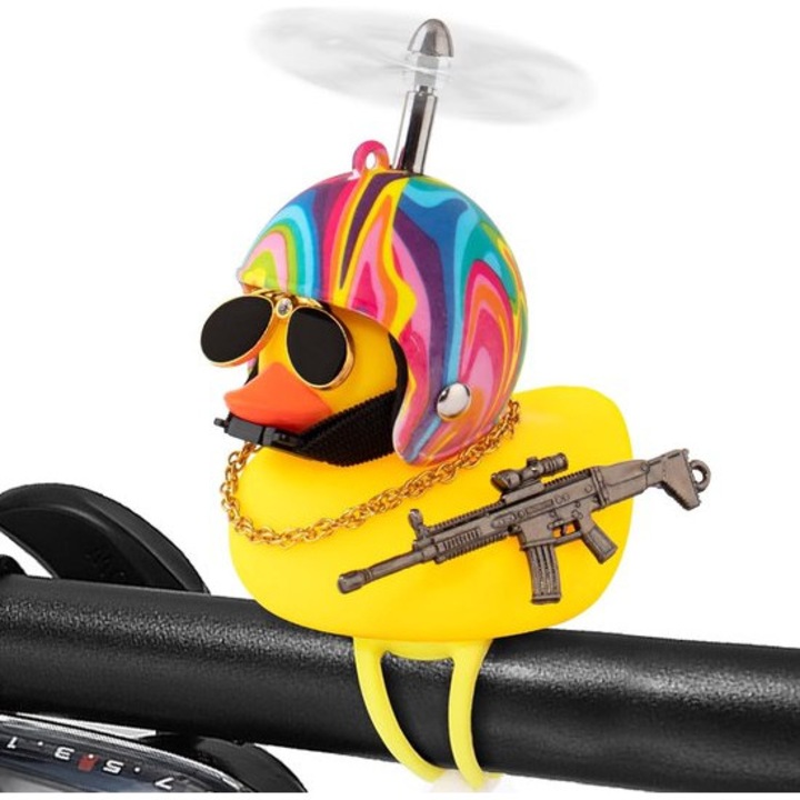 Sonerie bicicleta cauciuc rata, galben, 1 buc