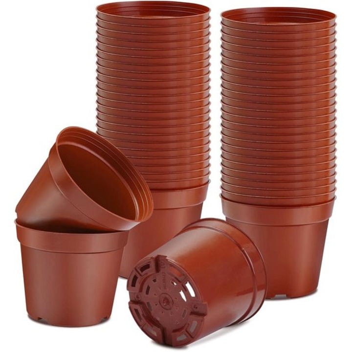 Magvető cserepek, 10 darabos készlet, újrahasználható műanyag, 8 cm