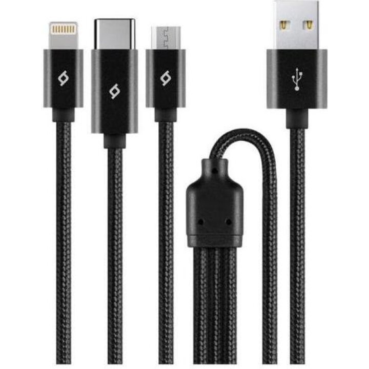 Cablu date si incarcare TTEC 2DK39S 3-in-1 negru 1m
