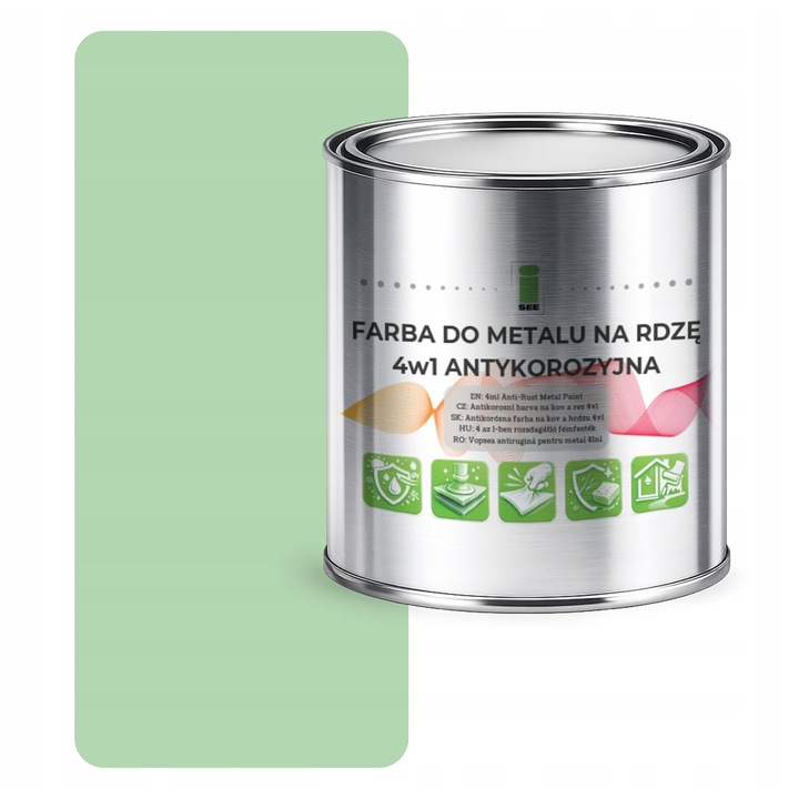 Vopsea metal I SEE 4in1 verde RAL6019 satin 1L