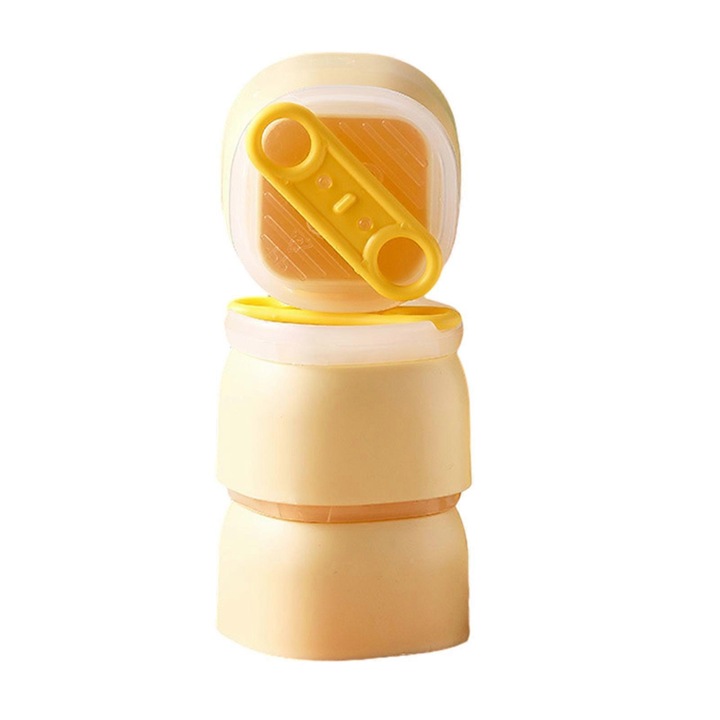 Szilikon jégkockaforma szett, 3 db, sárga, 6x5.5x4.5cm, több rekeszes