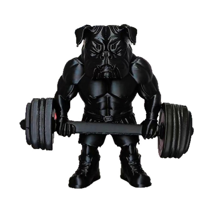 3D fitnesz kutya figura, fekete, 9.6x4.2x9cm