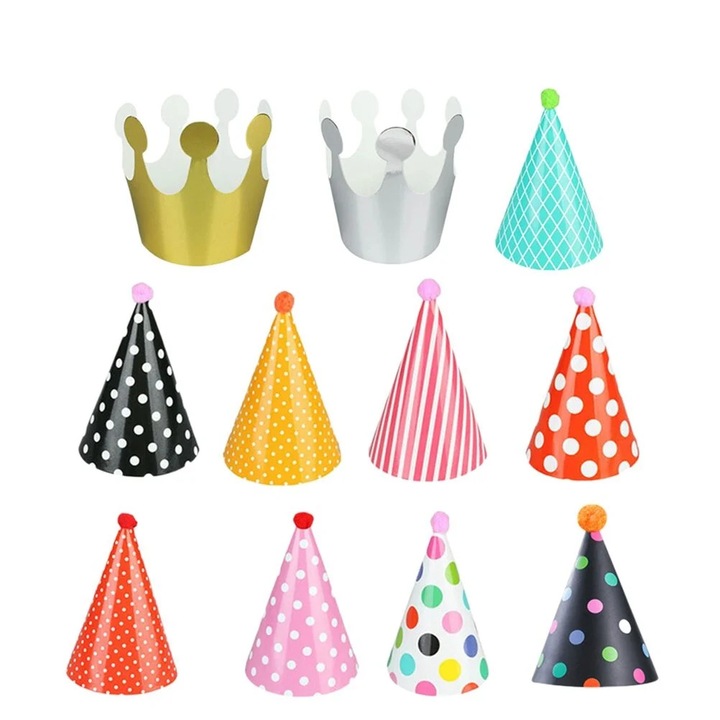 11 db-os Party Kalap Szett Konfetti YANYXR Többszínű 12x9x0.2cm