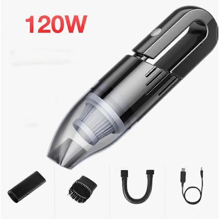 Vezeték nélküli hordozható porszívó, 2 db 2000mAh akkumulátor, mosható szűrő, 1 fúvóka, 40W, 4500Pa, kompakt