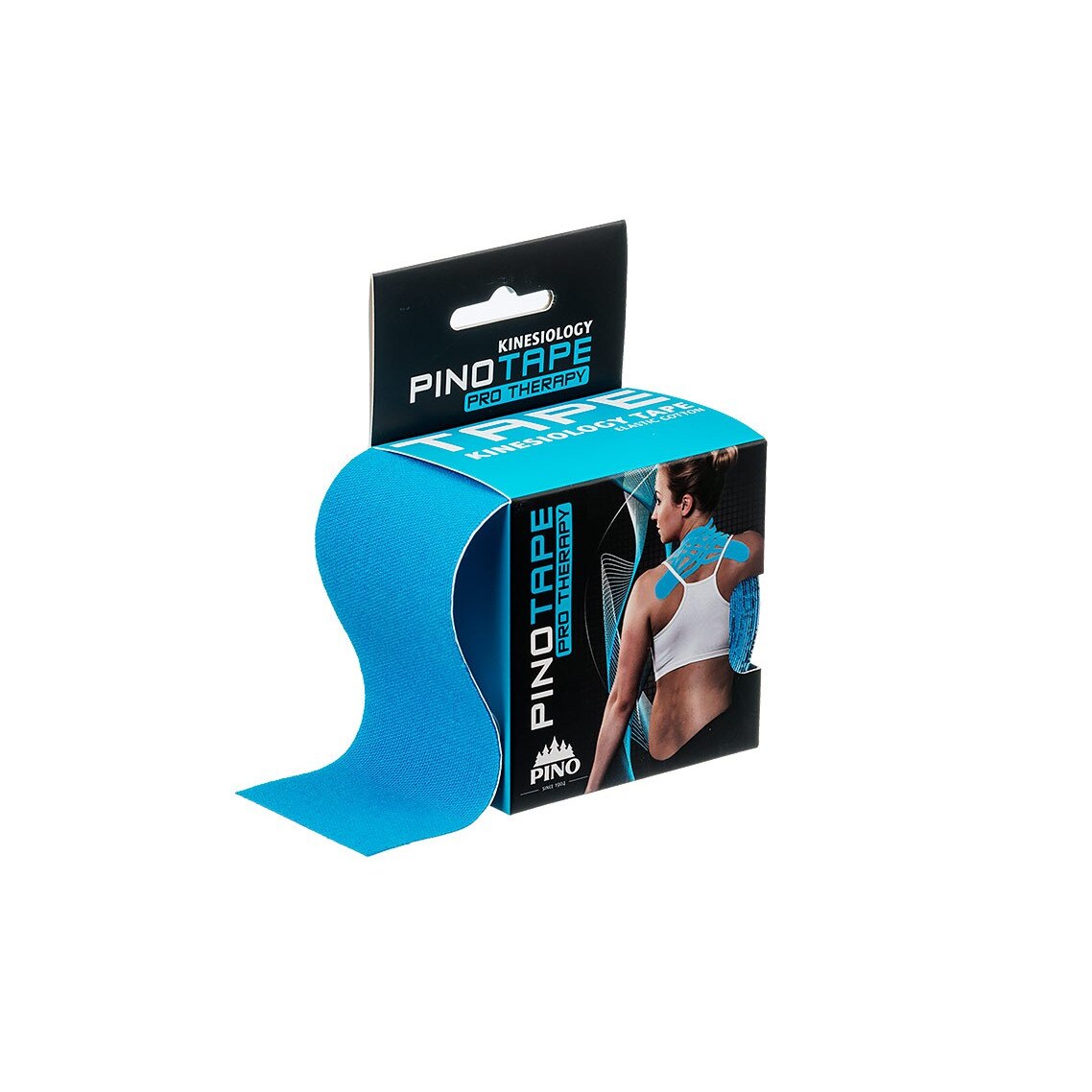 Banda kinesiologica bumbac PINOTAPE® pro Therapy 5cm x 5m Albastra