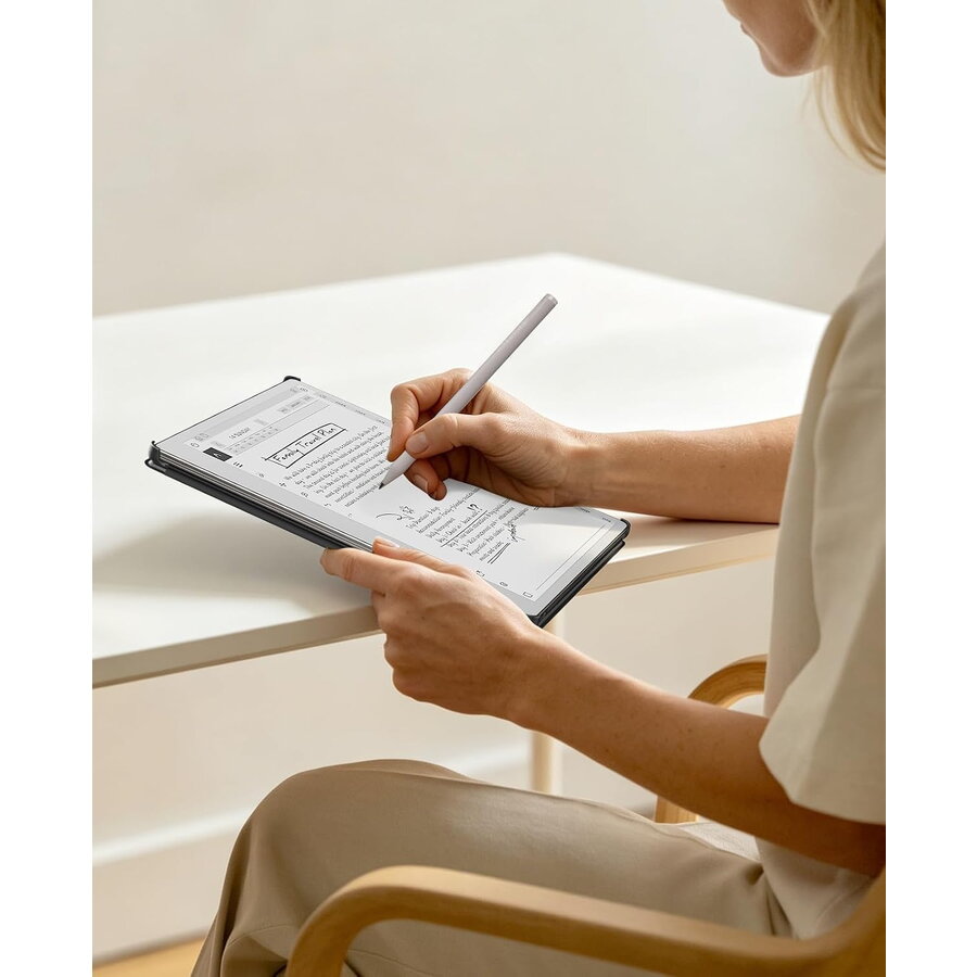 Husa MoKo Book Folio pentru Remarkable Paper Pure 10.3", Suport pentru Marker, Magnetic, Piele-Negru