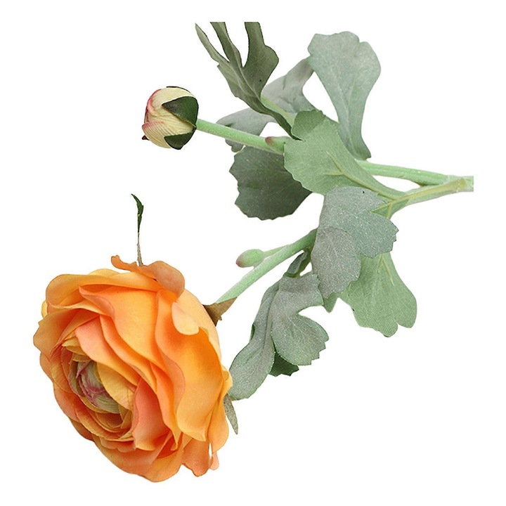 Művirág ranunculus, sötét narancssárga, 50cm, 1 csokor szett