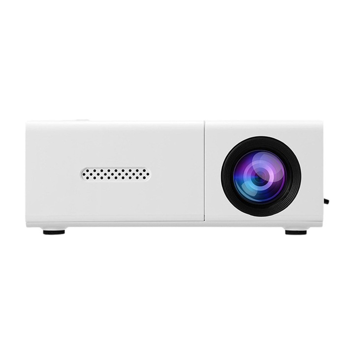 Мини LED HD 1080P преносим проектор, черен, 10W-24W, 320x240x1920x1080