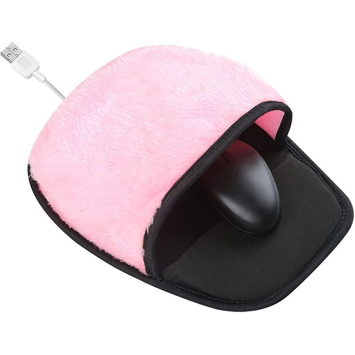 USB fűtött egérpad csuklótámasszal 29x22cm, fekete