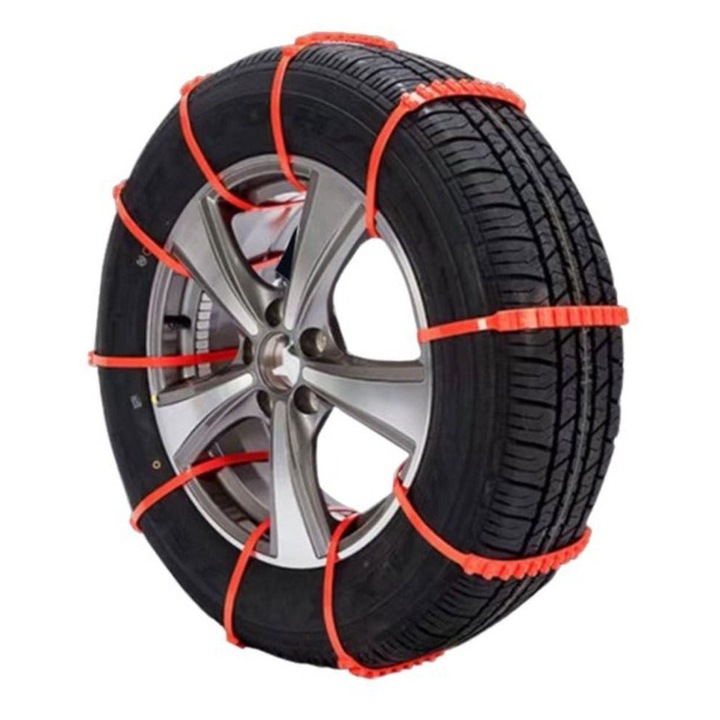 Autó hólánc, 10 darabos készlet, nylon, narancssárga, 20mm x 93.5cm