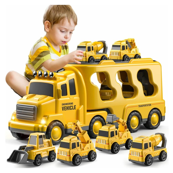 Set jucarii utilaje constructie 5 in 1, multicolor, 5 piese