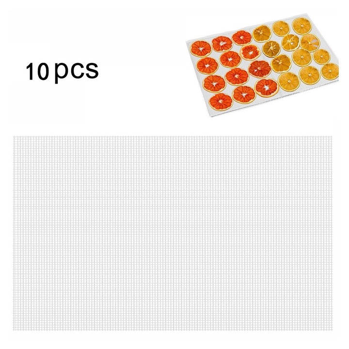 Set 5 foi siliconice reutilizabile pentru deshidrator, 29x37cm, transparent