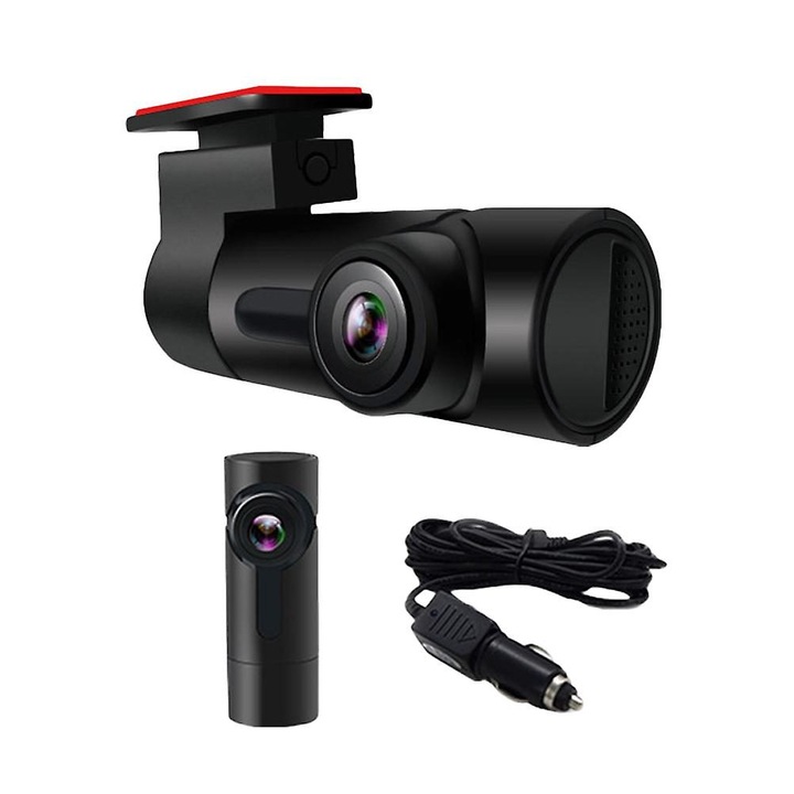 Autós kamera DVR mini, 270°-ban forgatható lencse, fekete, 7x4.2x2.5cm