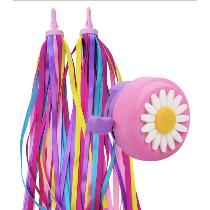 Set accesorii decorative bicicleta copii, albastru mov, 2 piese