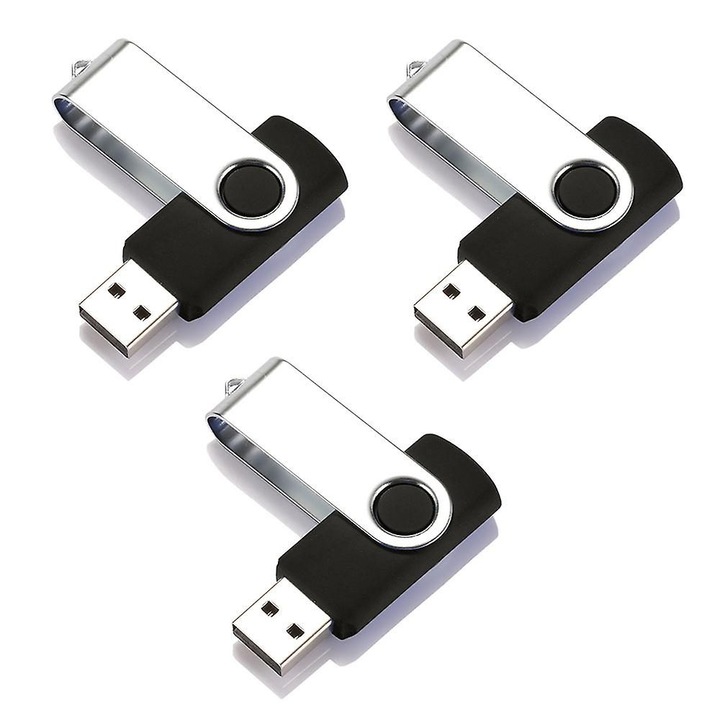3 db USB 2.0 memória szett, 16GB és 64GB, fehér rózsaszín sárga fekete, 58x20x10mm