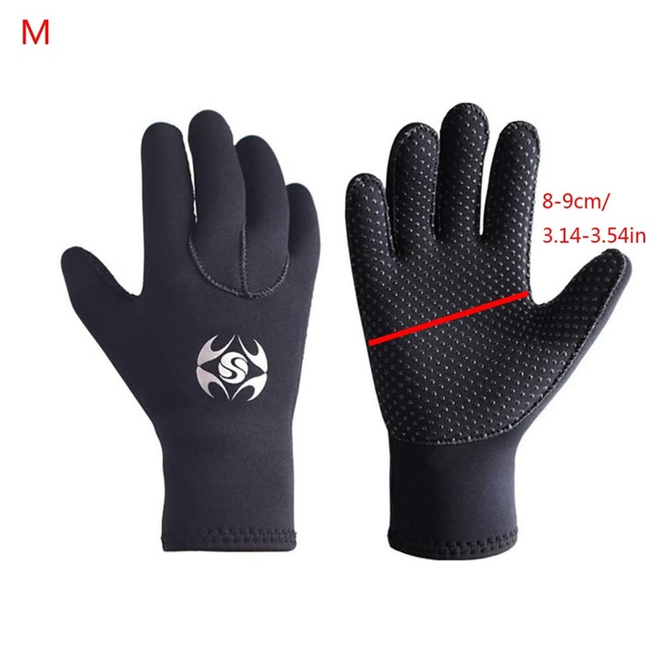 Neoprén kesztyű 3mm búvárkodáshoz és vízi sportokhoz, rugalmas, meleg, S-XL méretek, fekete, 2 darabos szett