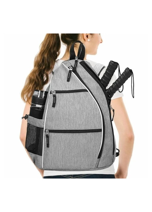 Sport hátizsák pickleballhoz, szürke, 47.5x35x25cm, vízálló és könnyű