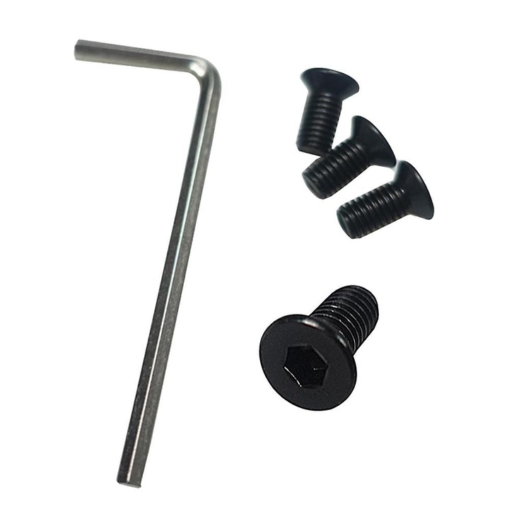 Villacsavar és imbuszkulcs készlet roller első villához, rozsdamentes acél, fekete, 6x1.2x0.5cm