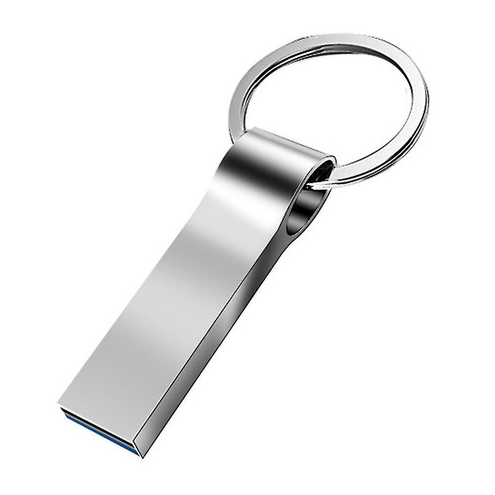 USB 2.0 memória, 64GB 128GB, fém, ezüstszürke, 48x12.3x4.6mm