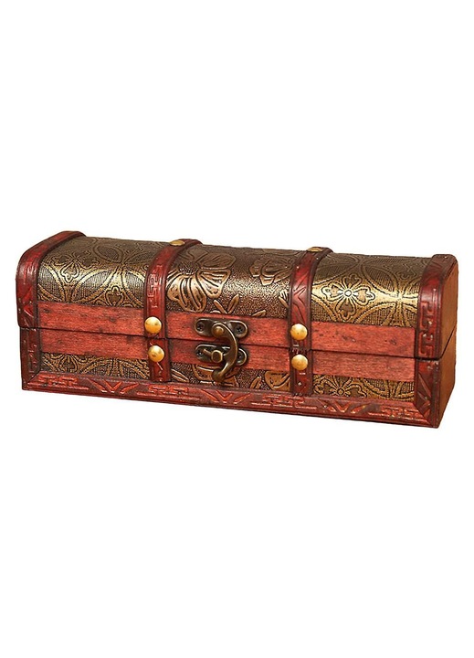 Vintage fa ékszerdoboz 22x7.5x7.3cm barna