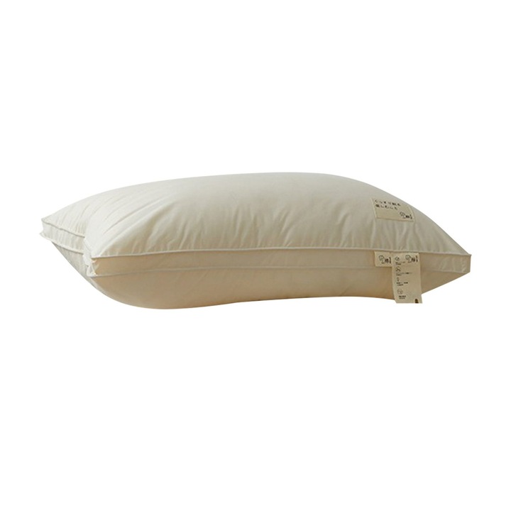 Queen Size párna, nyaktámasz, újrahasznosított szálas töltet, bézs, 74x48x7cm
